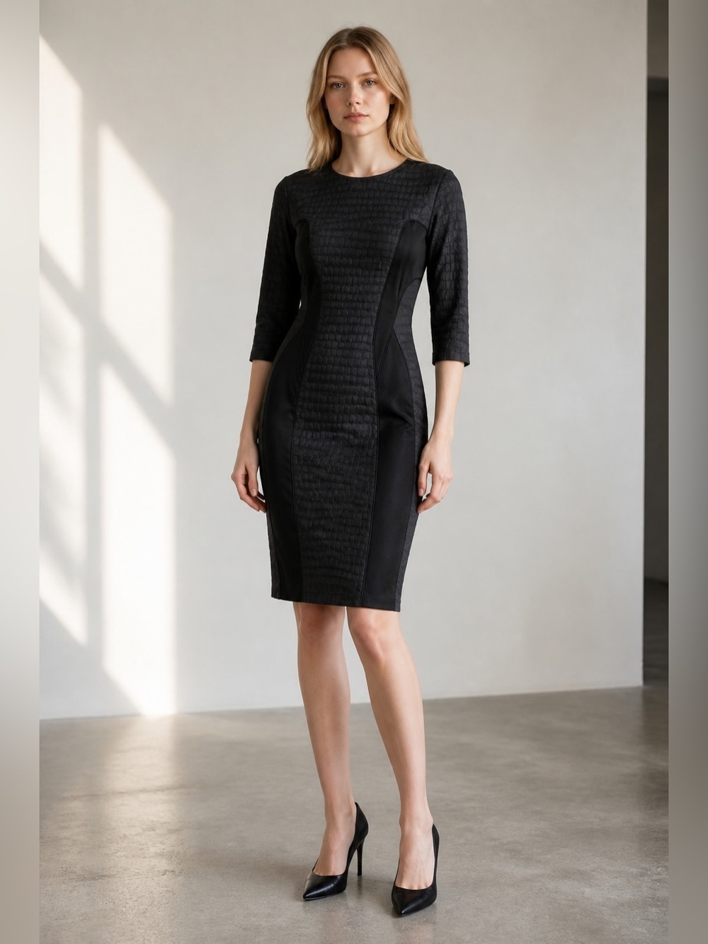 Hugo Boss Black Textured Sheath Dress size 6